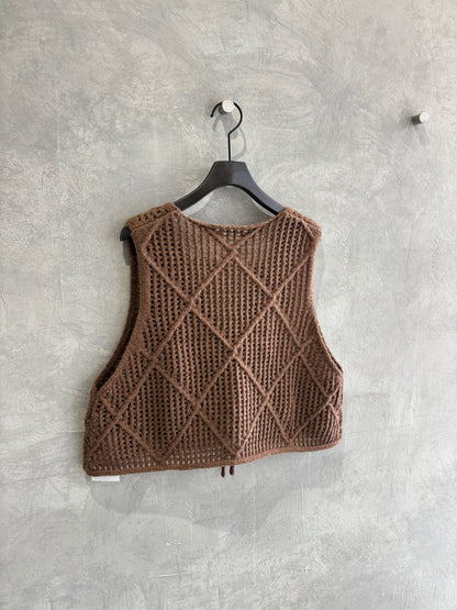 透かしアーガイルニットベスト／CYAN tokyo