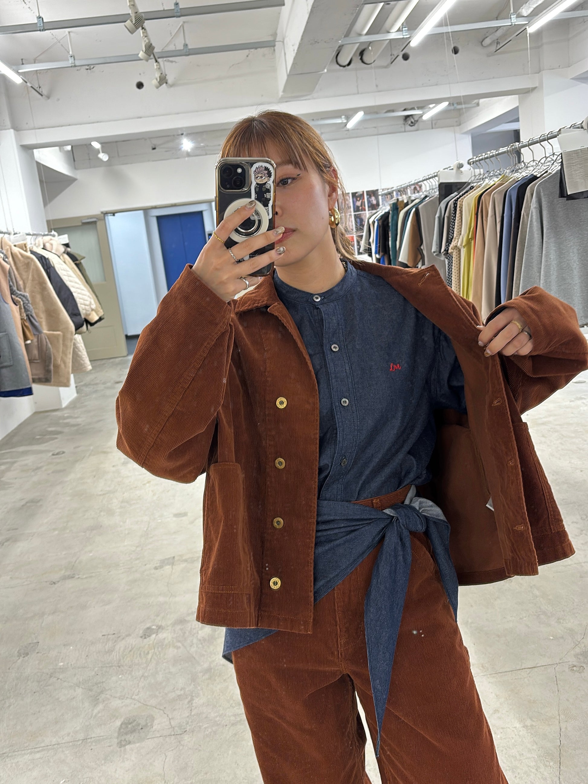 【予約⚡︎販売】スタンドカラーデニムシャツ（スカーフ付き）／#8643203／LE MÉLANGE／2026 AW #1