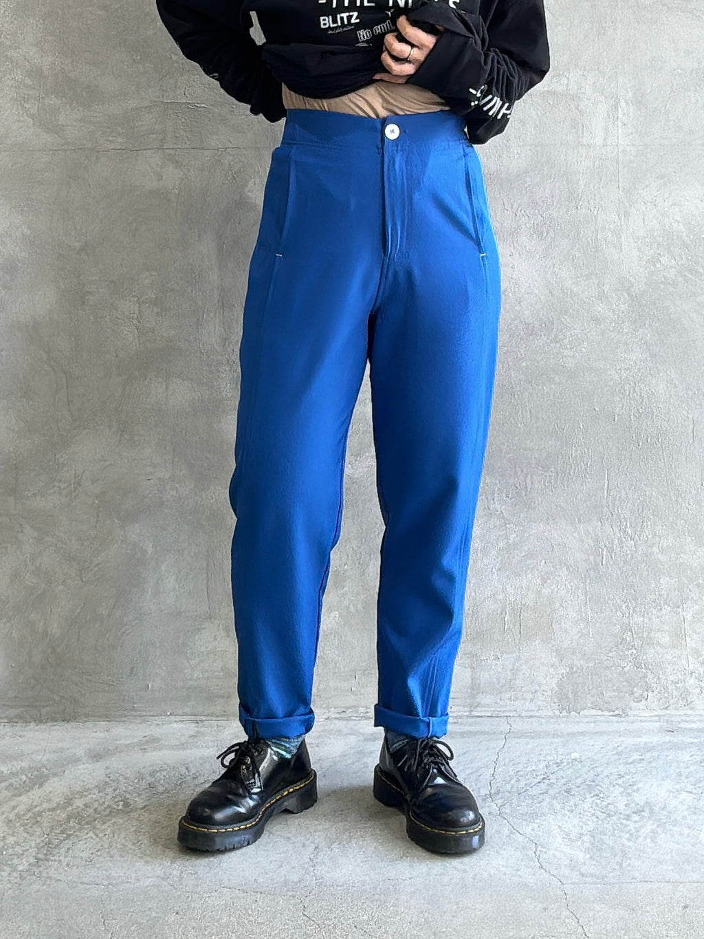 スリムカーブカラーパンツ／No.9-the Nines-