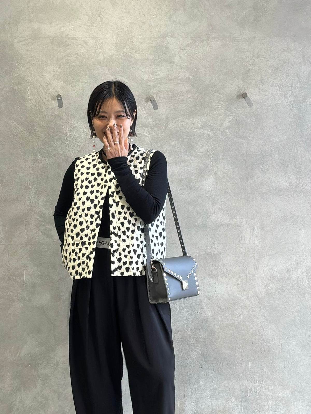 ハート柄パディングベスト／MG JK-26086-A／MARGAUX VINTAGE／2026 AW＃1
