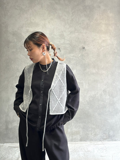 透かしアーガイルニットベスト／CYAN tokyo