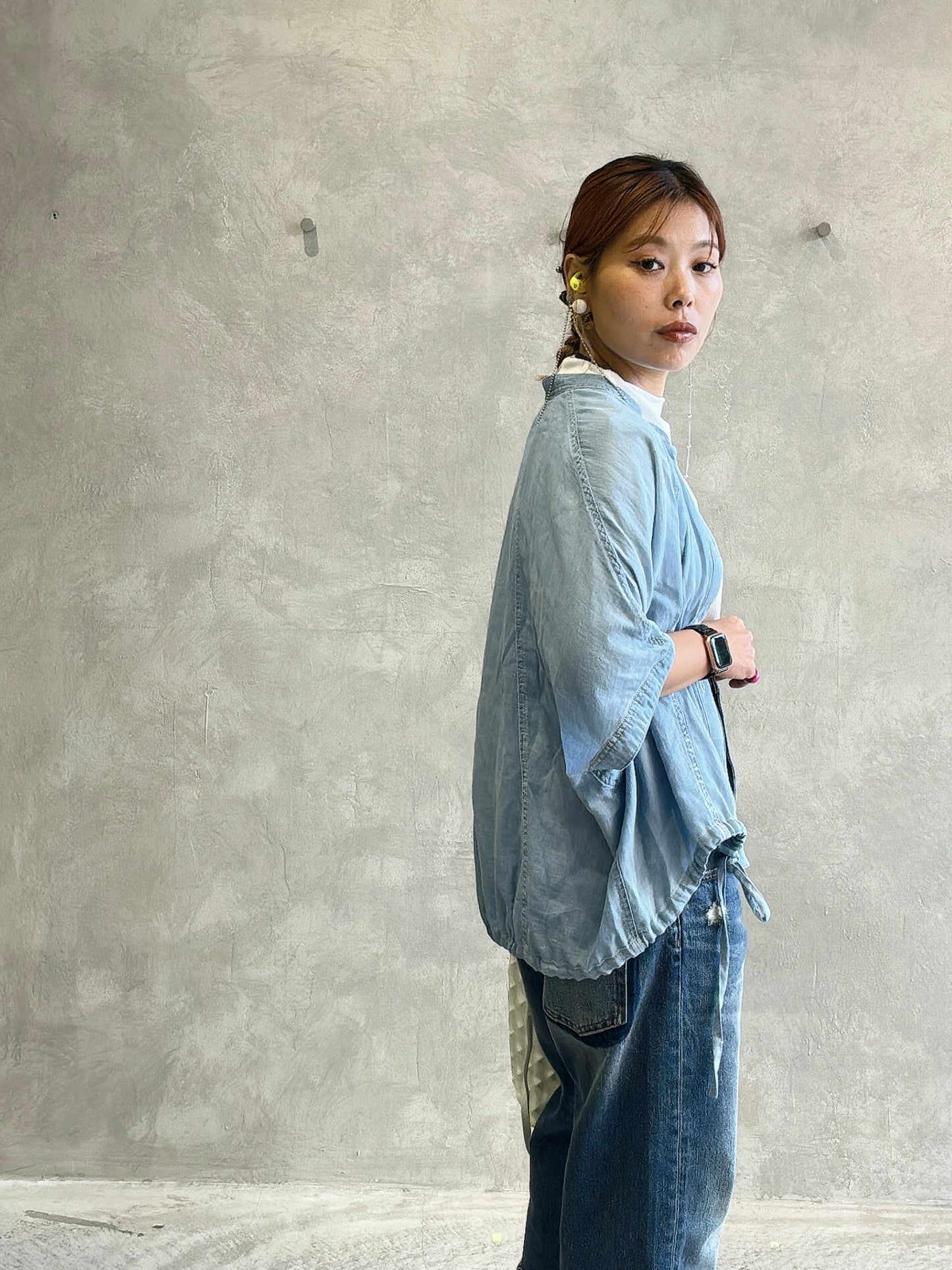 シアーデニムポンチョブラウス／CYNICAL