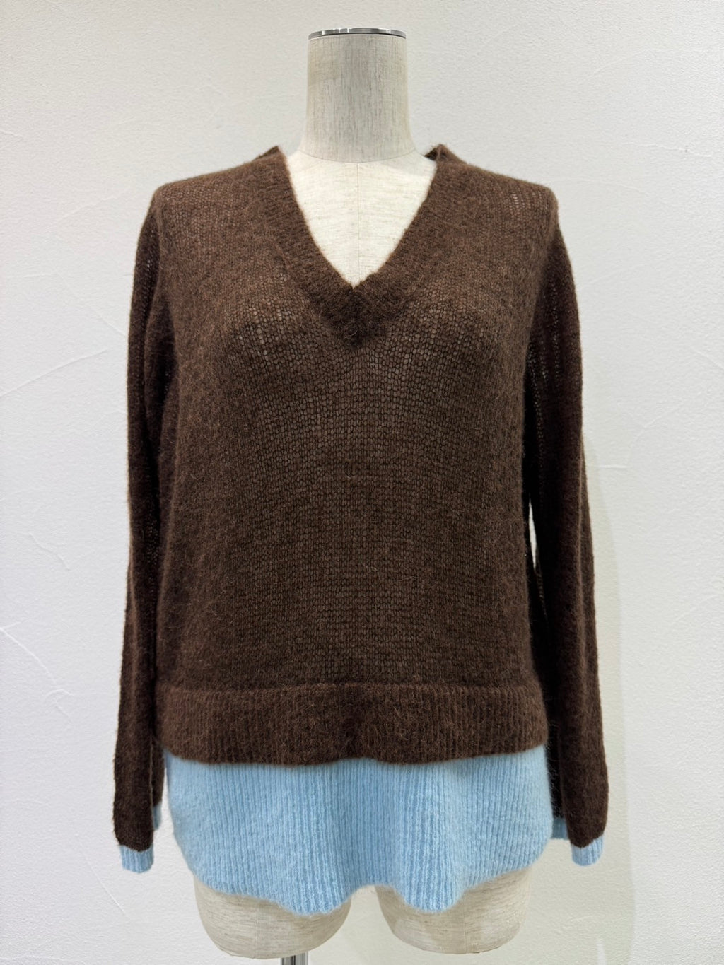 【予約⚡︎販売】配色レイヤーモヘアニット／604507／CYAN tokyo／2026 AW#1