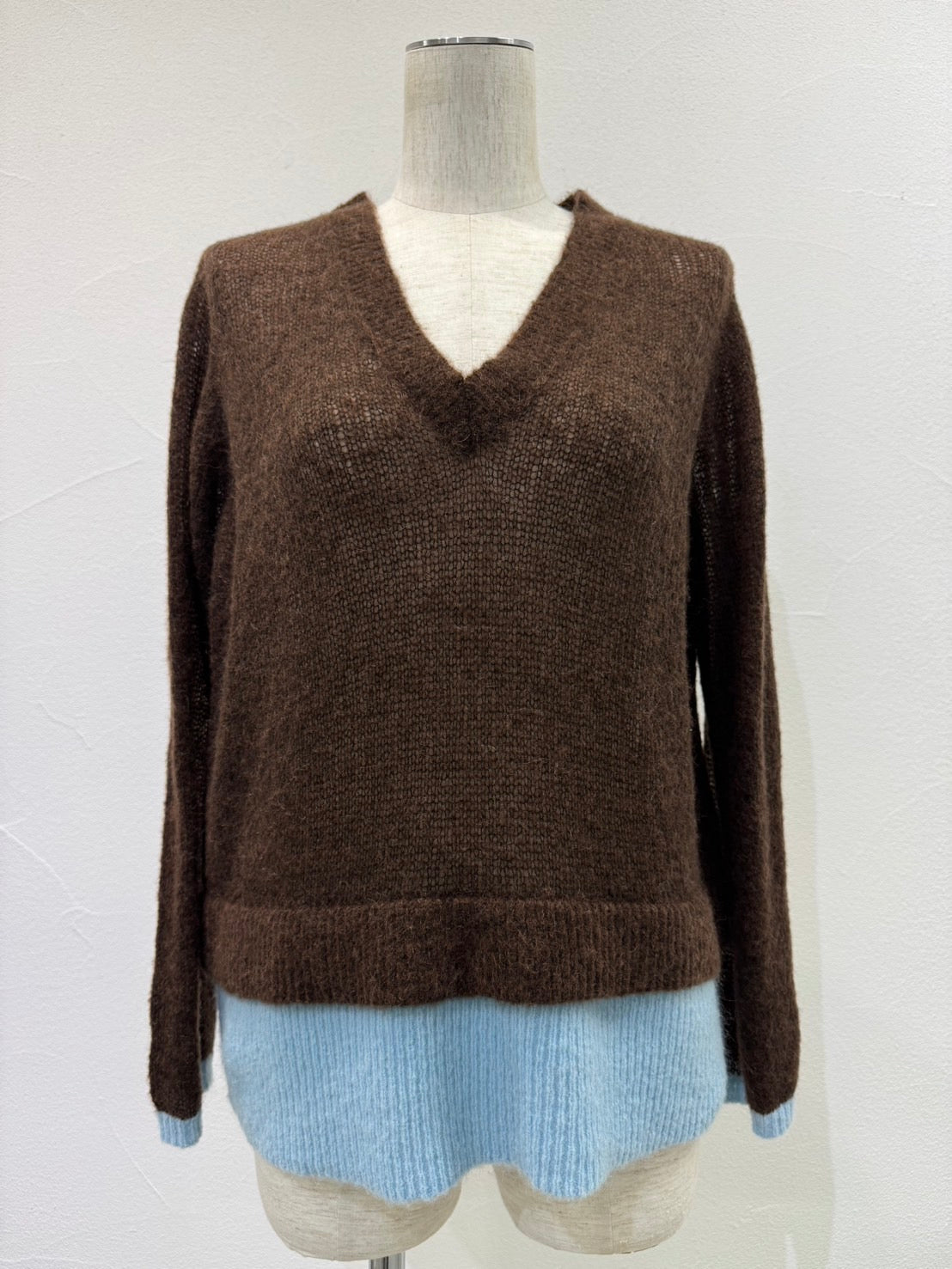 【予約⚡︎販売】配色レイヤーモヘアニット／604507／CYAN tokyo／2026 AW#1