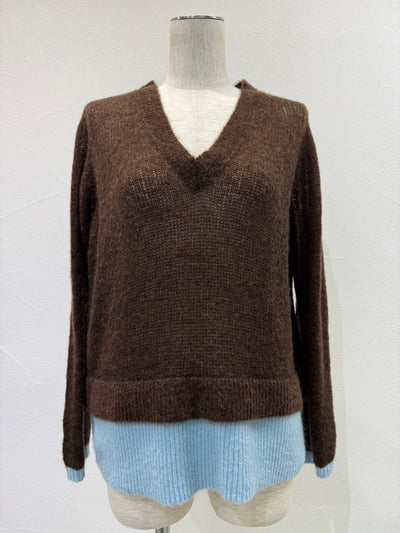 【予約⚡︎販売】配色レイヤーモヘアニット／604507／CYAN tokyo／2026 AW#1