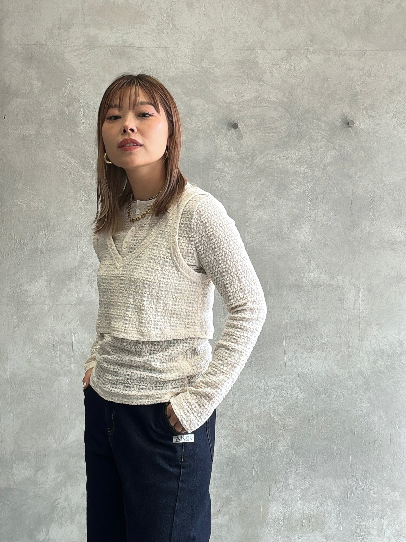 ショート丈キャミソール／8611001／LE MÉLANGE