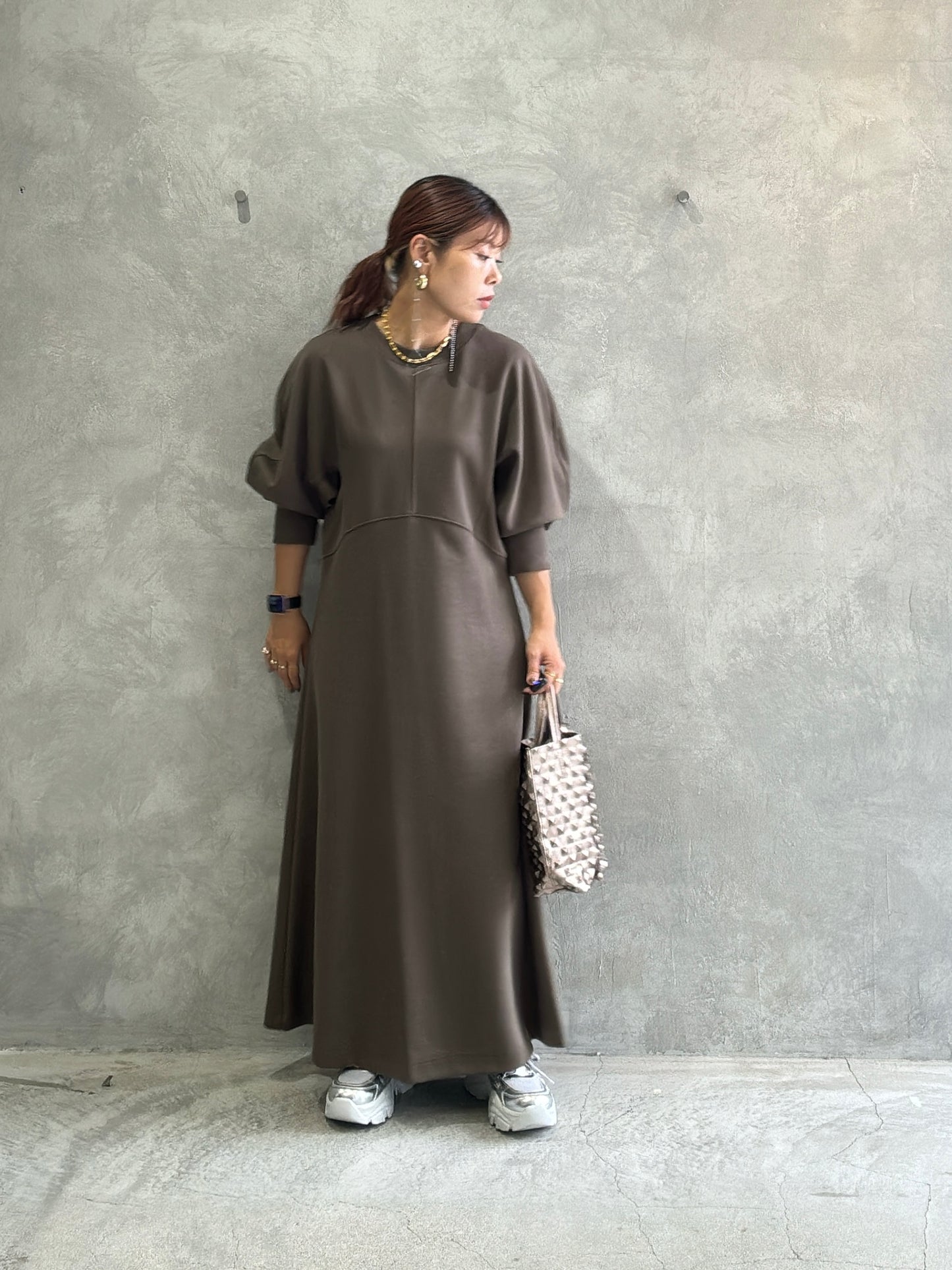 【再入荷】ドルマン切替ワンピース／Dignite collier