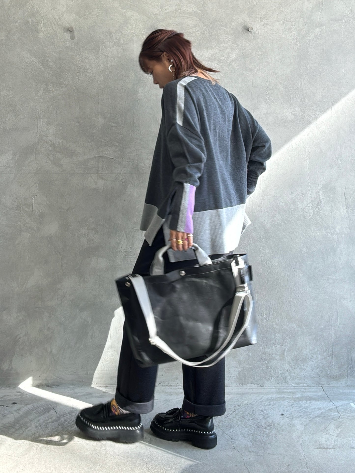 【予約販売】グレー×ブラック（本体：ブラック）／FACTORY OMOTO／BASIC TOTE