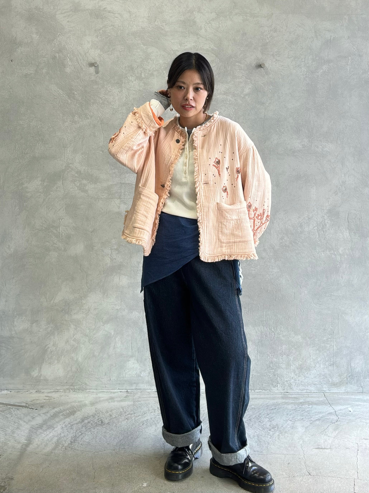 刺繍クルーネックジャケット／#8643804／LE MÉLANGE／2026 AW #1