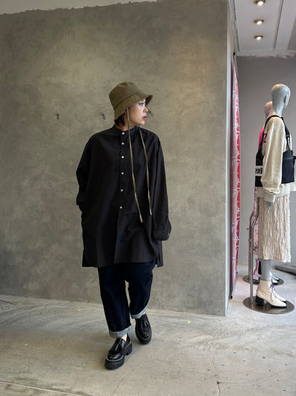 ノーカラーロングシャツ／VENT BLANC