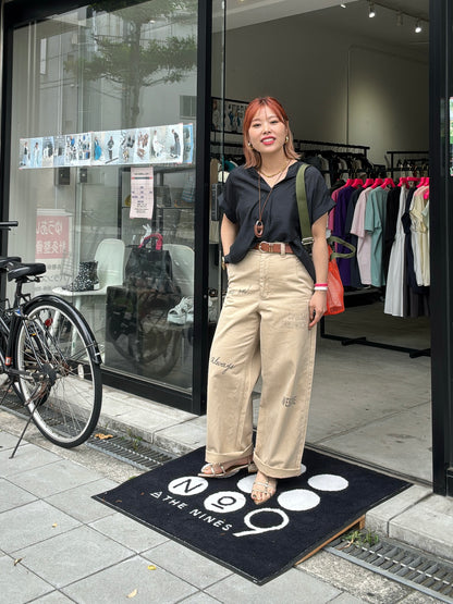 プリントコットンツイルパンツ／LE MÉLANGE