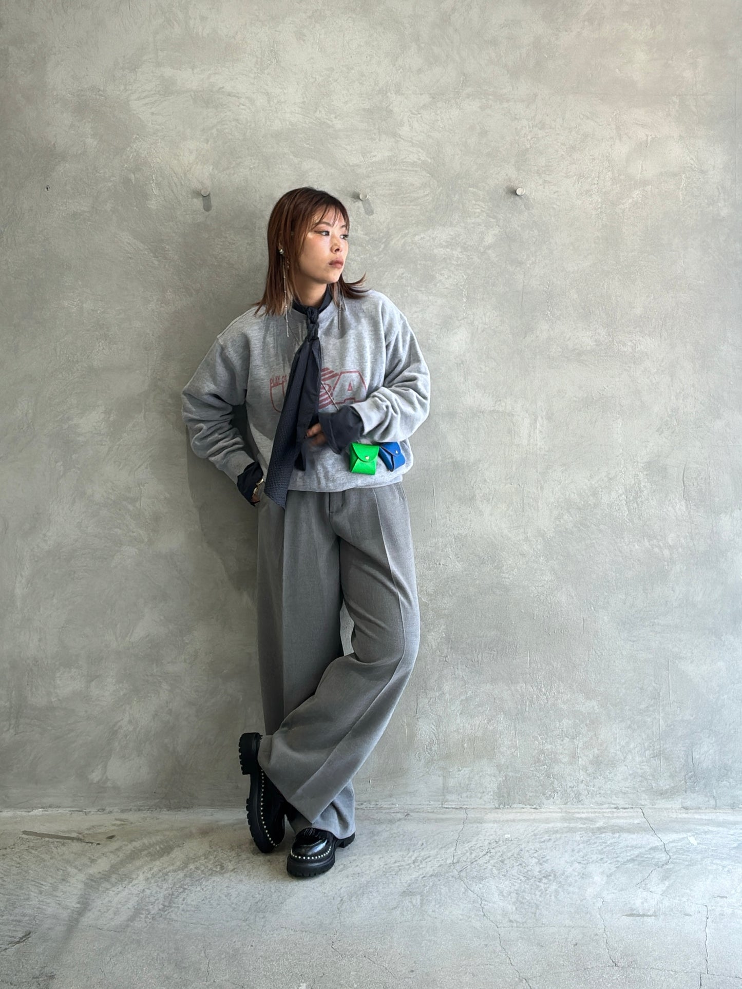 タイ付きチェックシャツ／LE MÉLANGE