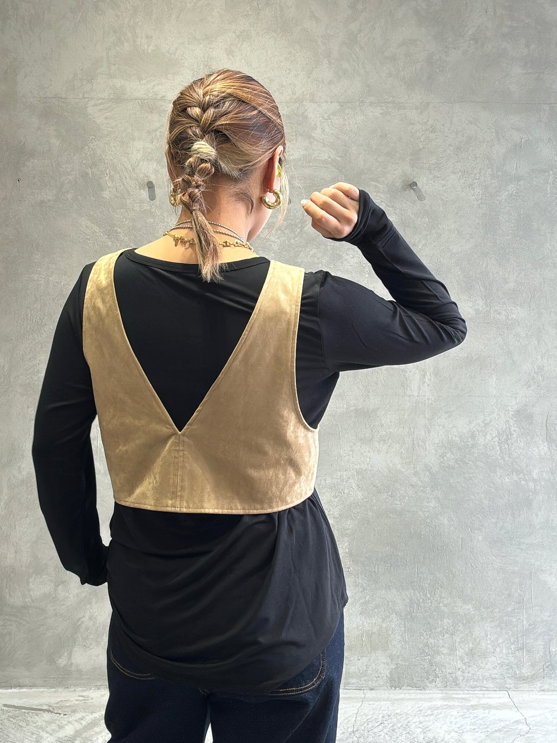 ECOスウェードベスチェ／8613701／LE MÉLANGE