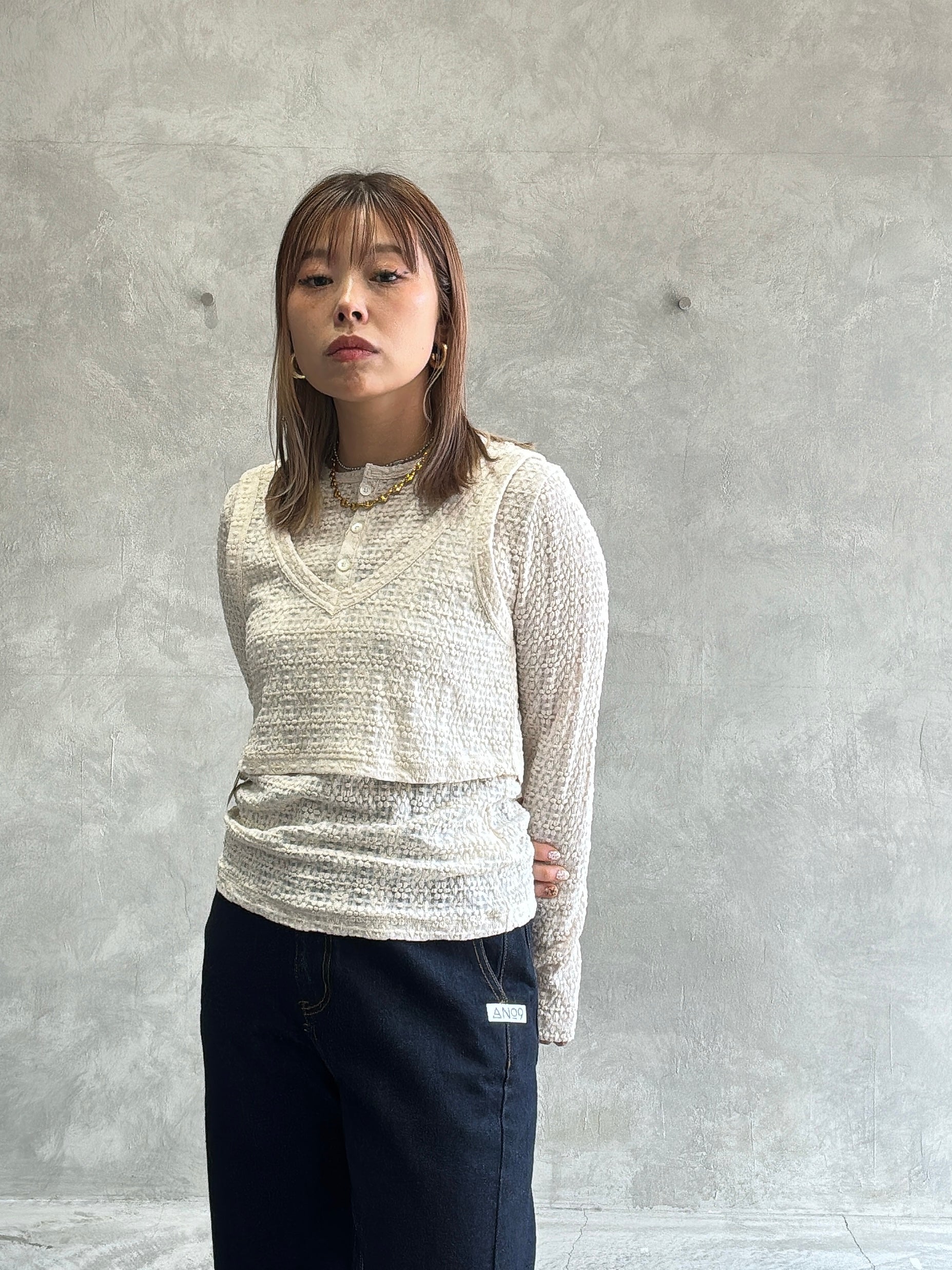 ヘンリーネックカットソー／8611002／LE MÉLANGE