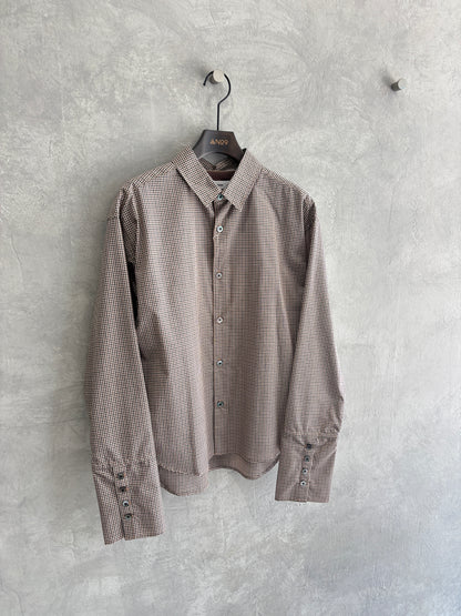 タイ付きチェックシャツ／LE MÉLANGE