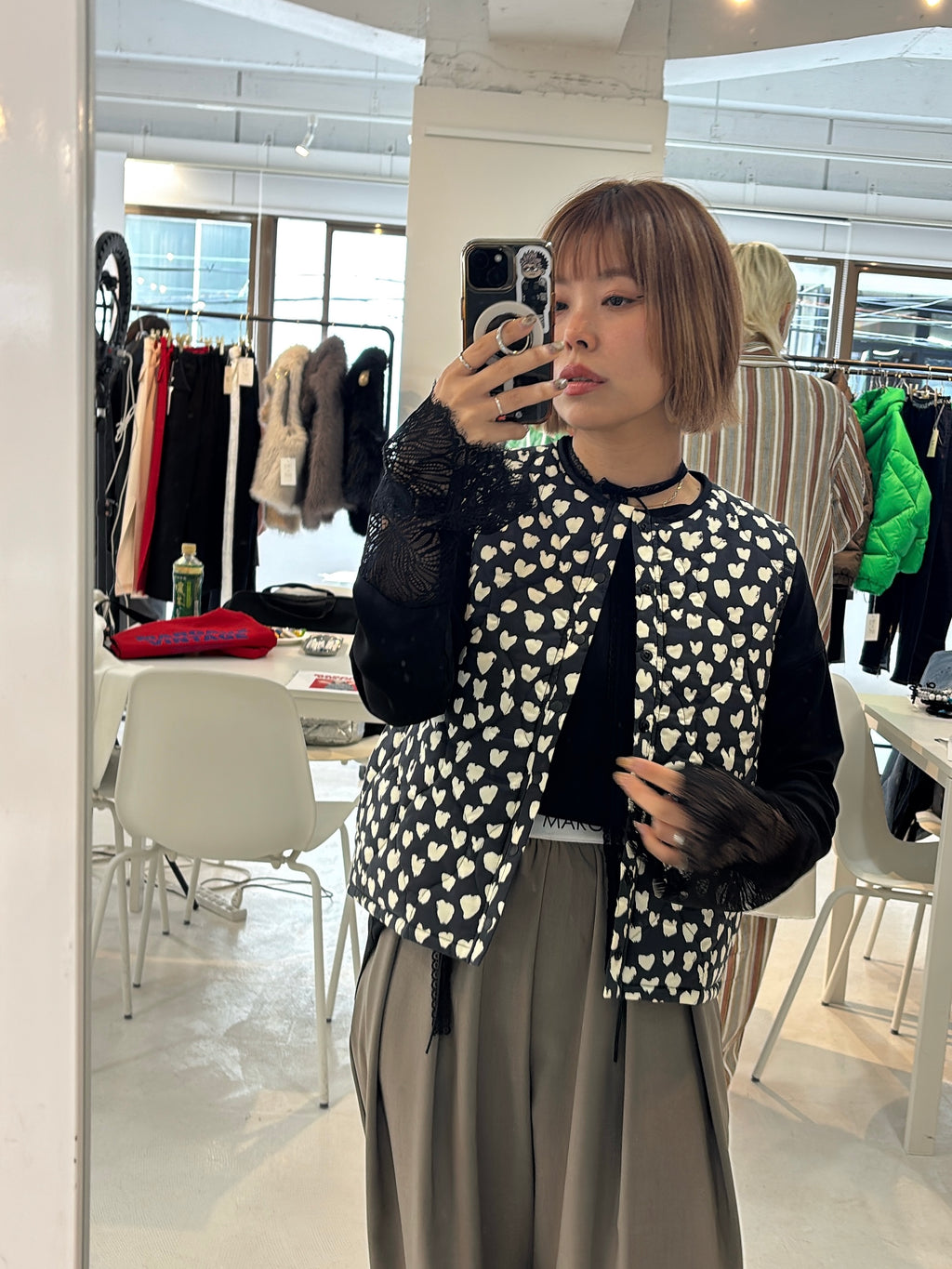 受付終了【予約⚡︎販売】ハート柄パディングベスト／MG JK-26086-A／MARGAUX VINTAGE／2026 AW＃1
