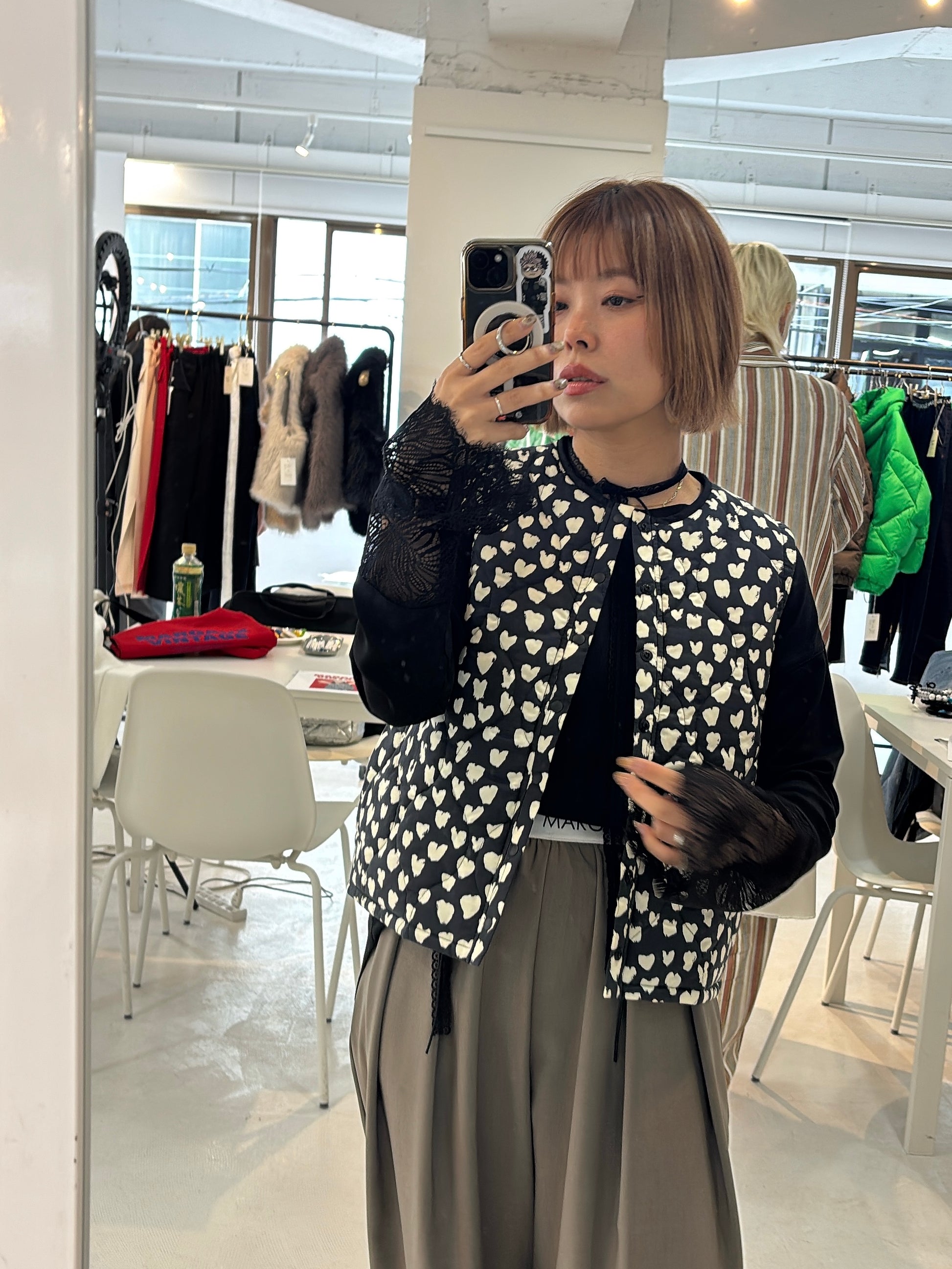 【予約⚡︎販売】ハート柄パディングベスト／MG JK-26086-A／MARGAUX VINTAGE／2026 AW＃1