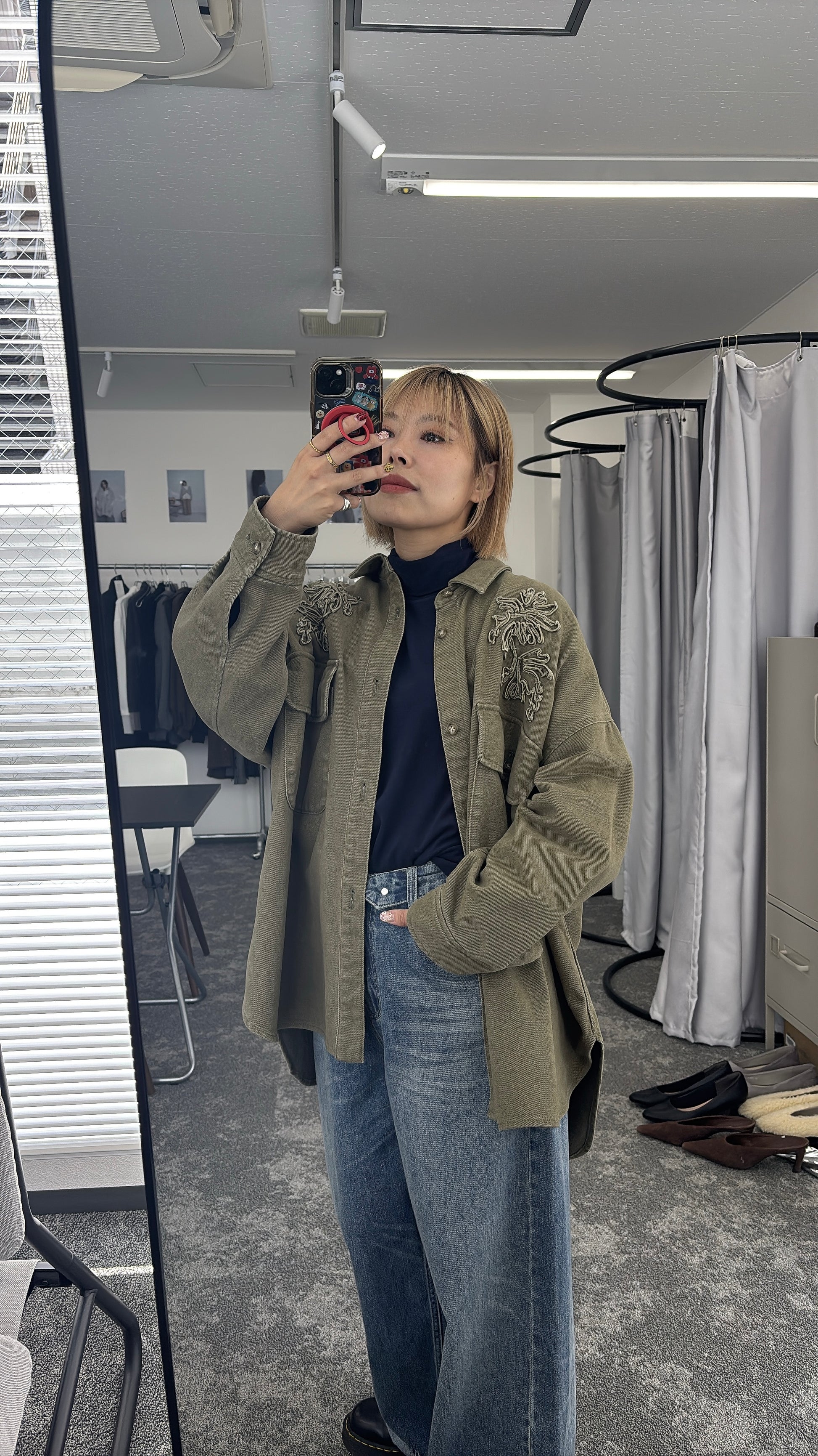 【予約⚡︎販売】刺繍オーバーシャツブルゾン／607532／CYAN tokyo／2026 AW#2