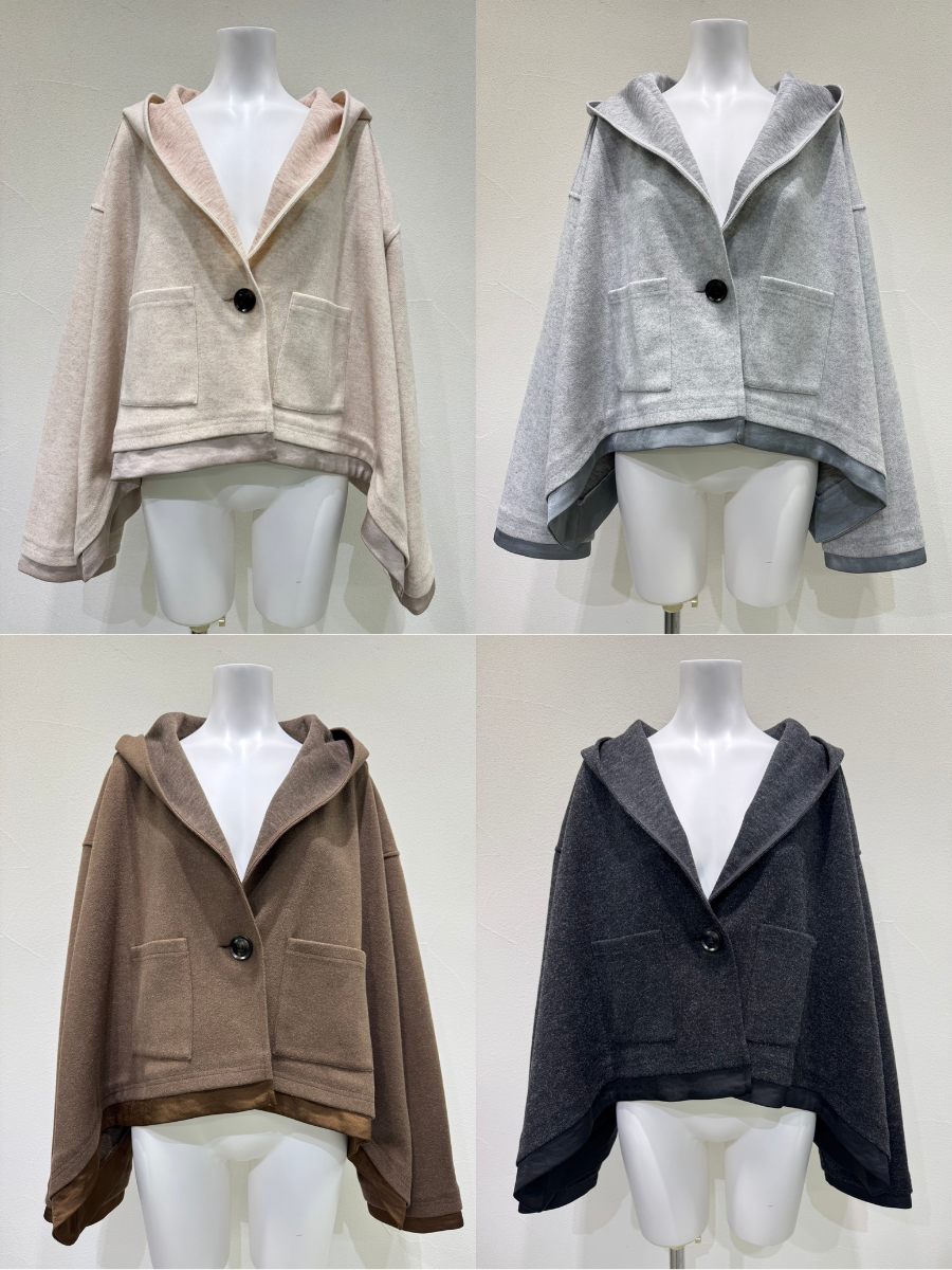 【予約⚡︎販売】ラウンドヘムフラノショートフーディ／607547／CYAN tokyo／2026 AW#2