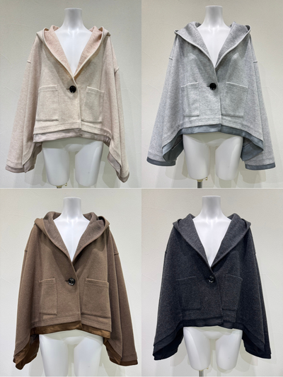 【予約⚡︎販売】ラウンドヘムフラノショートフーディ／607547／CYAN tokyo／2026 AW#2