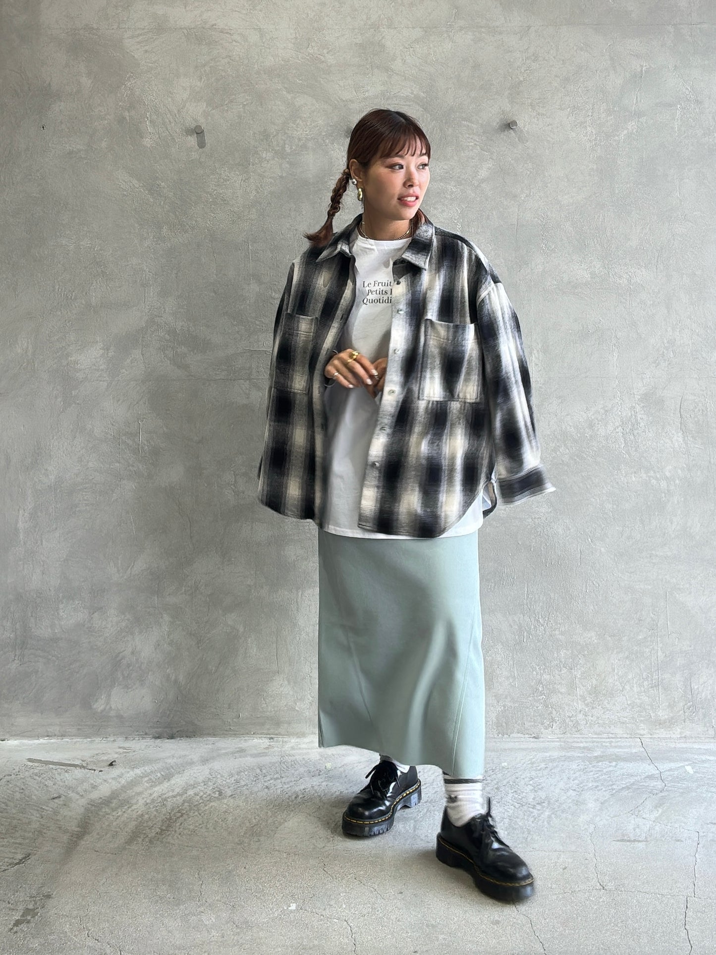 ウーリージャージスカート／Dignite collier