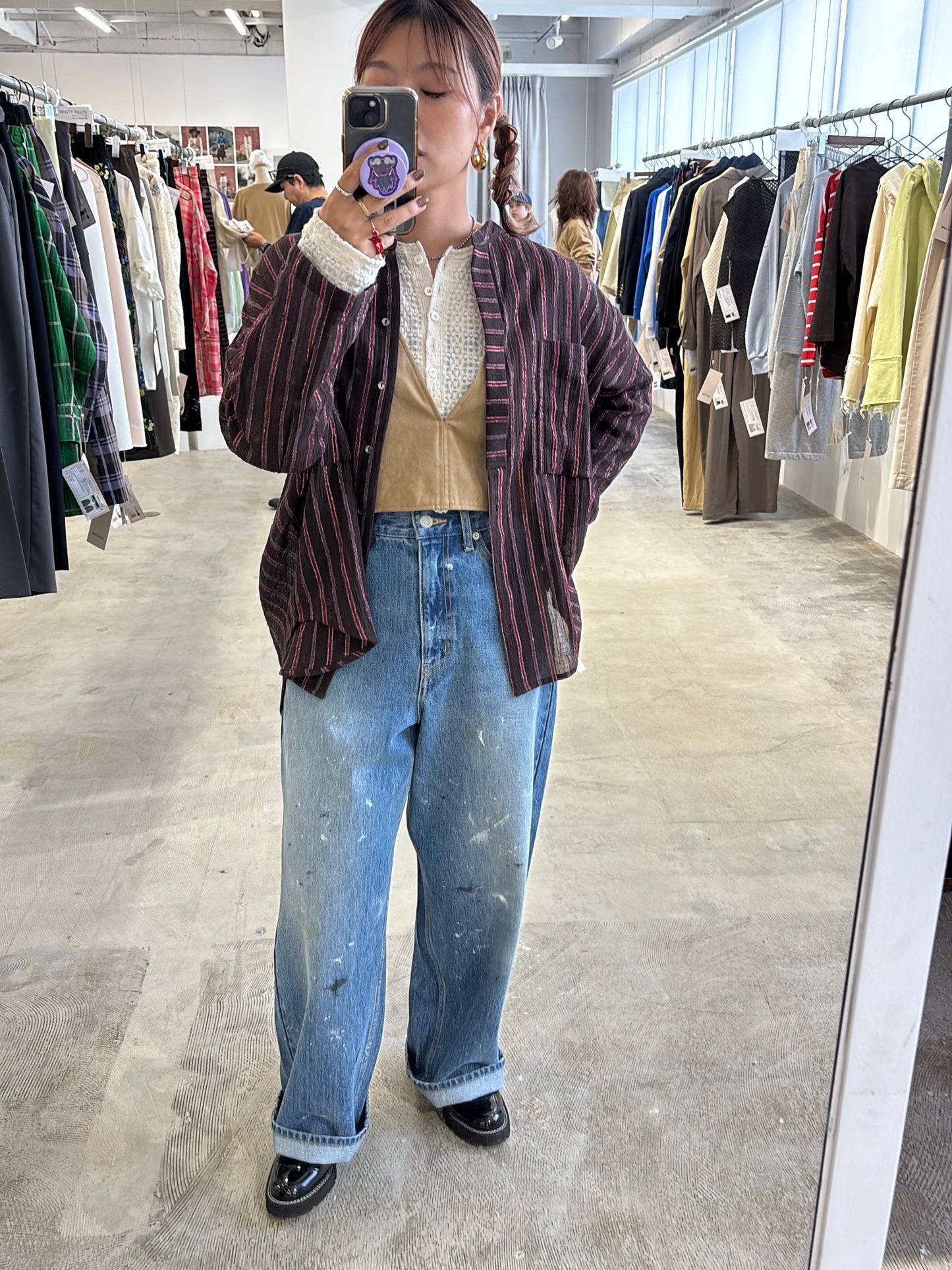 受付終了【予約販売】ストライプ柄・チェック柄シャツ／8613211／LE MÉLANGE