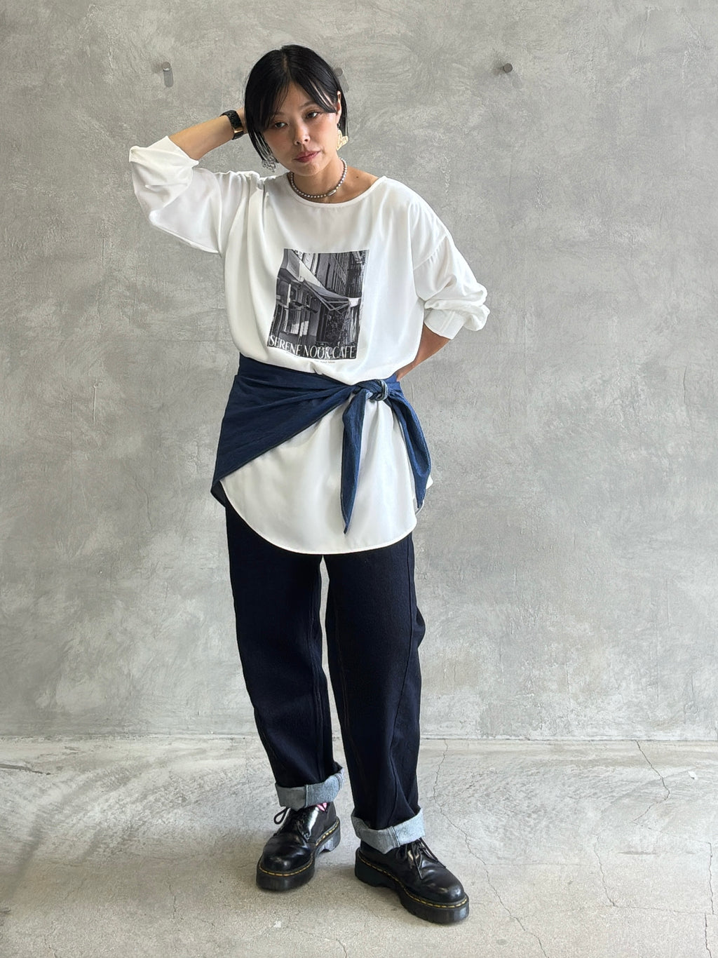前後2wayフォトプリントロンT／Anna Kerry