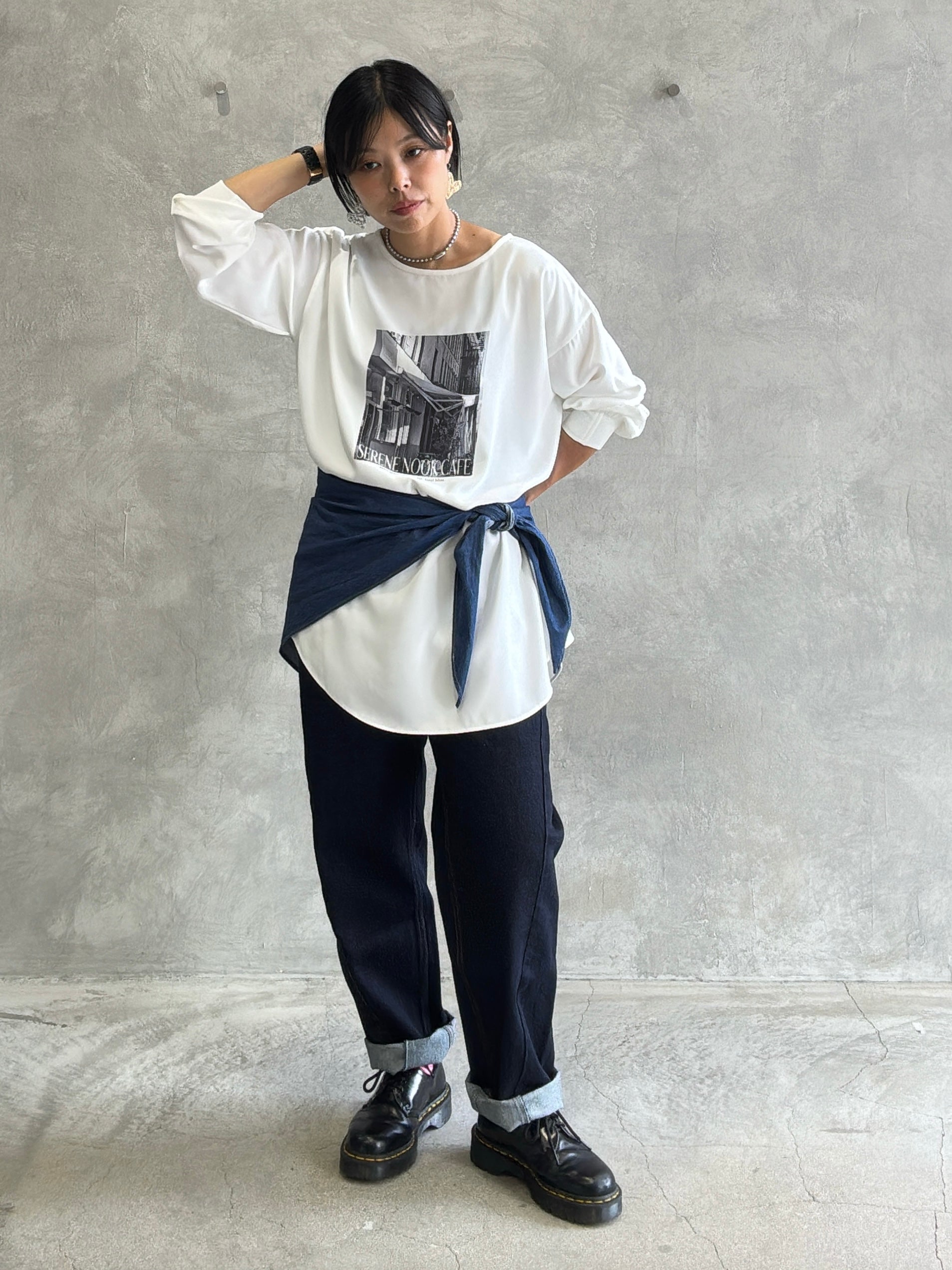 前後2wayフォトプリントロンT／Anna Kerry