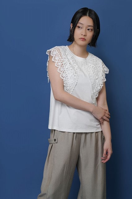 【予約販売】レースカラーノースリTOPS／601478／CYAN tokyo／2026 SS#2