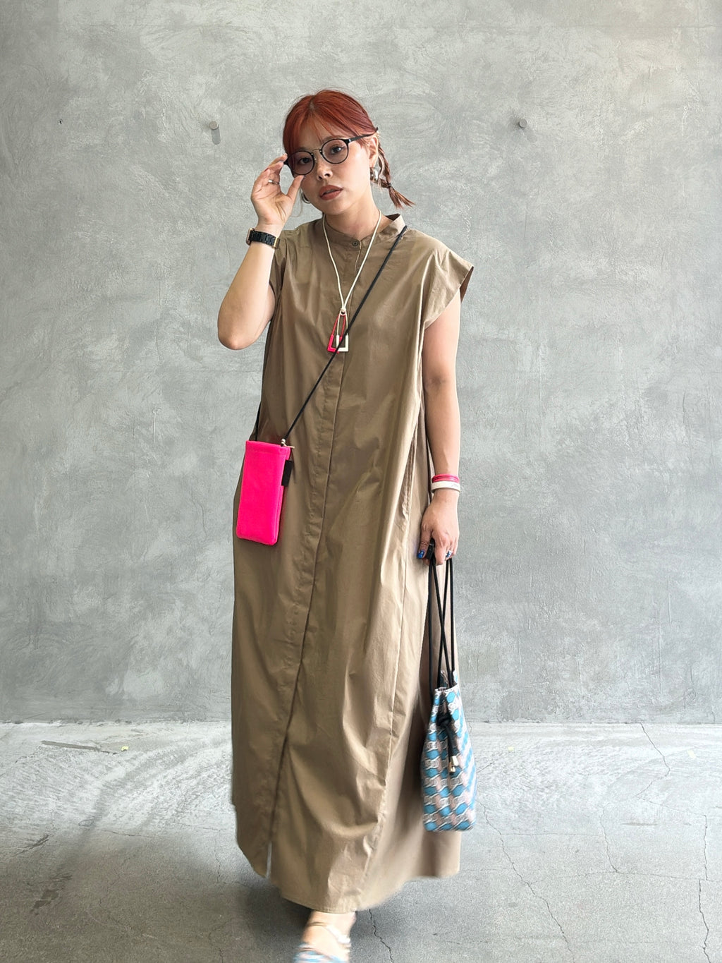 スタンドカラーワンピース／Dignite collier／MNMS