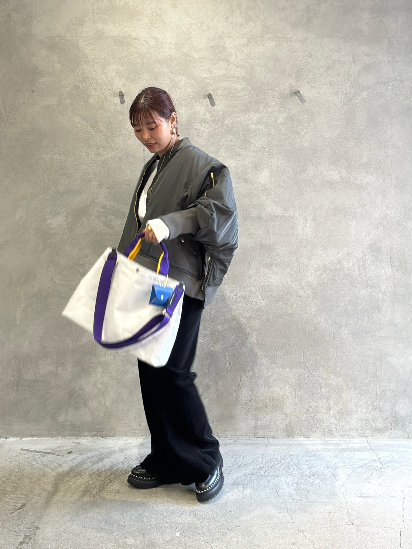 ナイロンツイルポンチョライクMA-1／trois