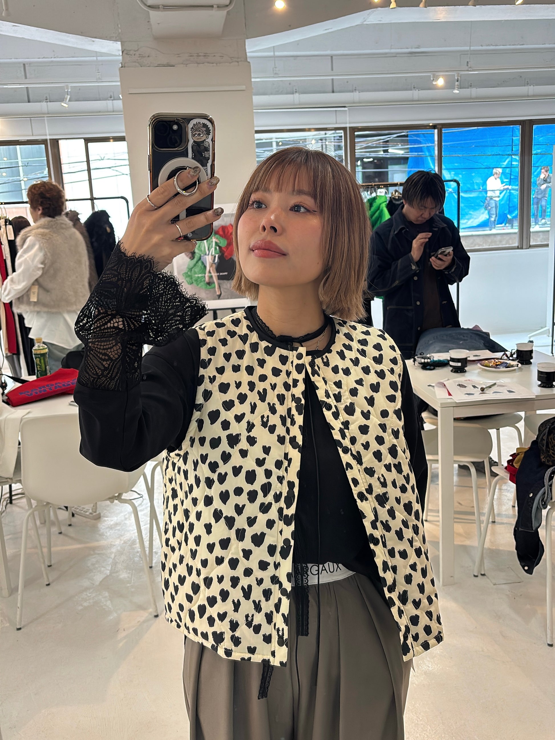 【予約⚡︎販売】ハート柄パディングベスト／MG JK-26086-A／MARGAUX VINTAGE／2026 AW＃1