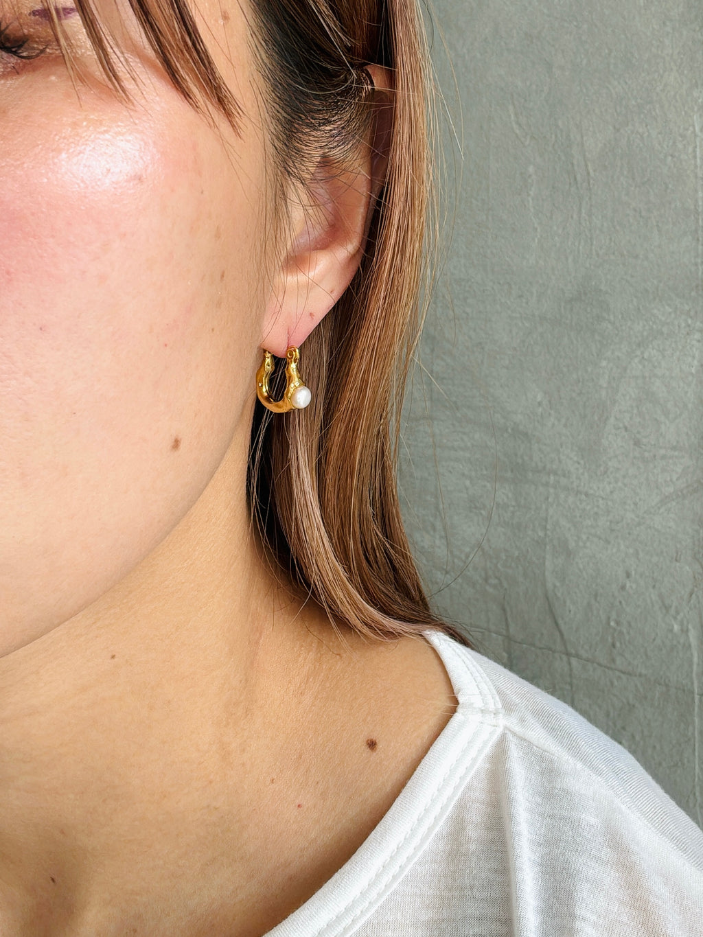 【予約販売】ニュアンスメタルパールピアス