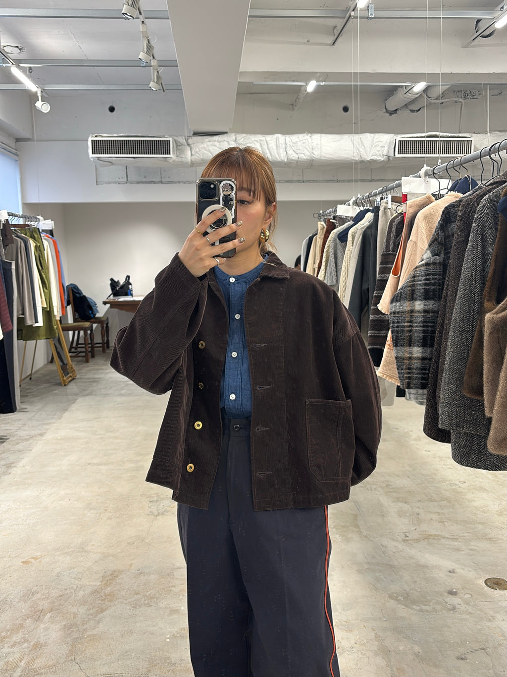 受付終了【予約⚡︎販売】スタンドカラーデニムシャツ（スカーフ付き）／#8643203／LE MÉLANGE／2026 AW #1