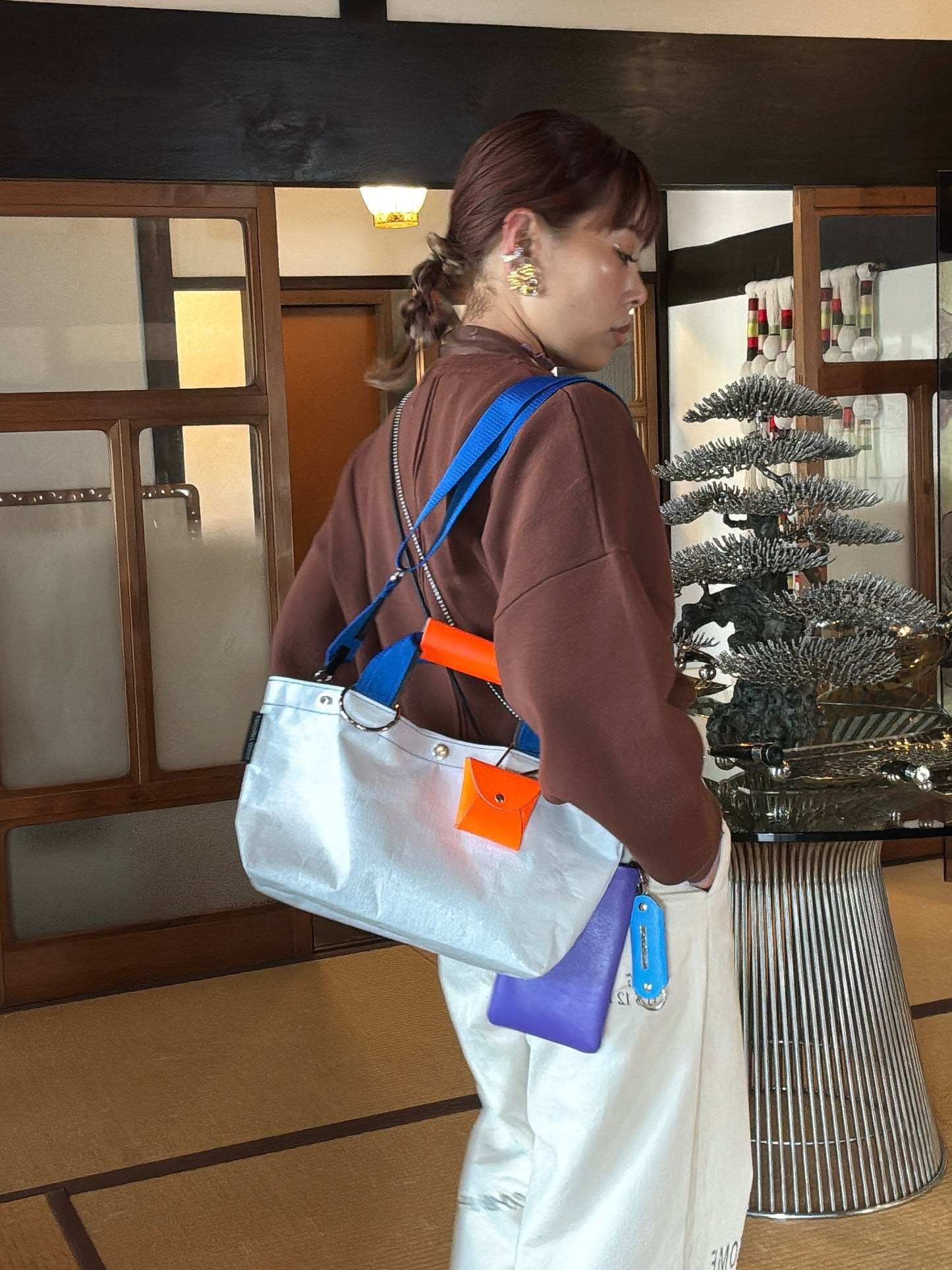 【予約販売】ブルー×チャコール（本体：ホワイト）／FACTORY OMOTO／BASIC TOTE