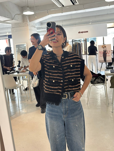 【予約⚡︎販売】ボーダーシャネルニットベスト／MG KN - 27021 - S／MARGAUX VINTAGE／2027 PRE SPRING COLLECTION