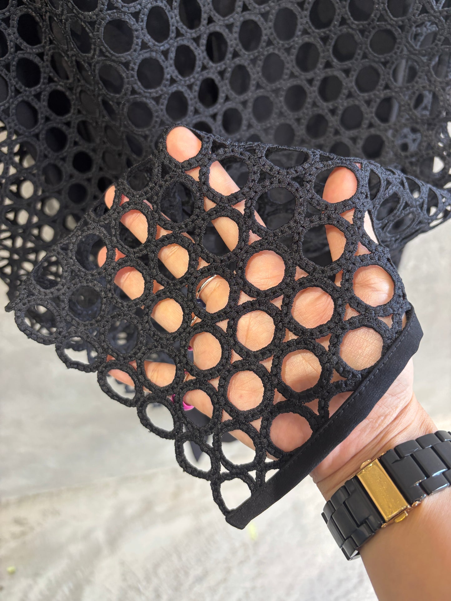 メッシュレイヤードパンツ／LHELBIE