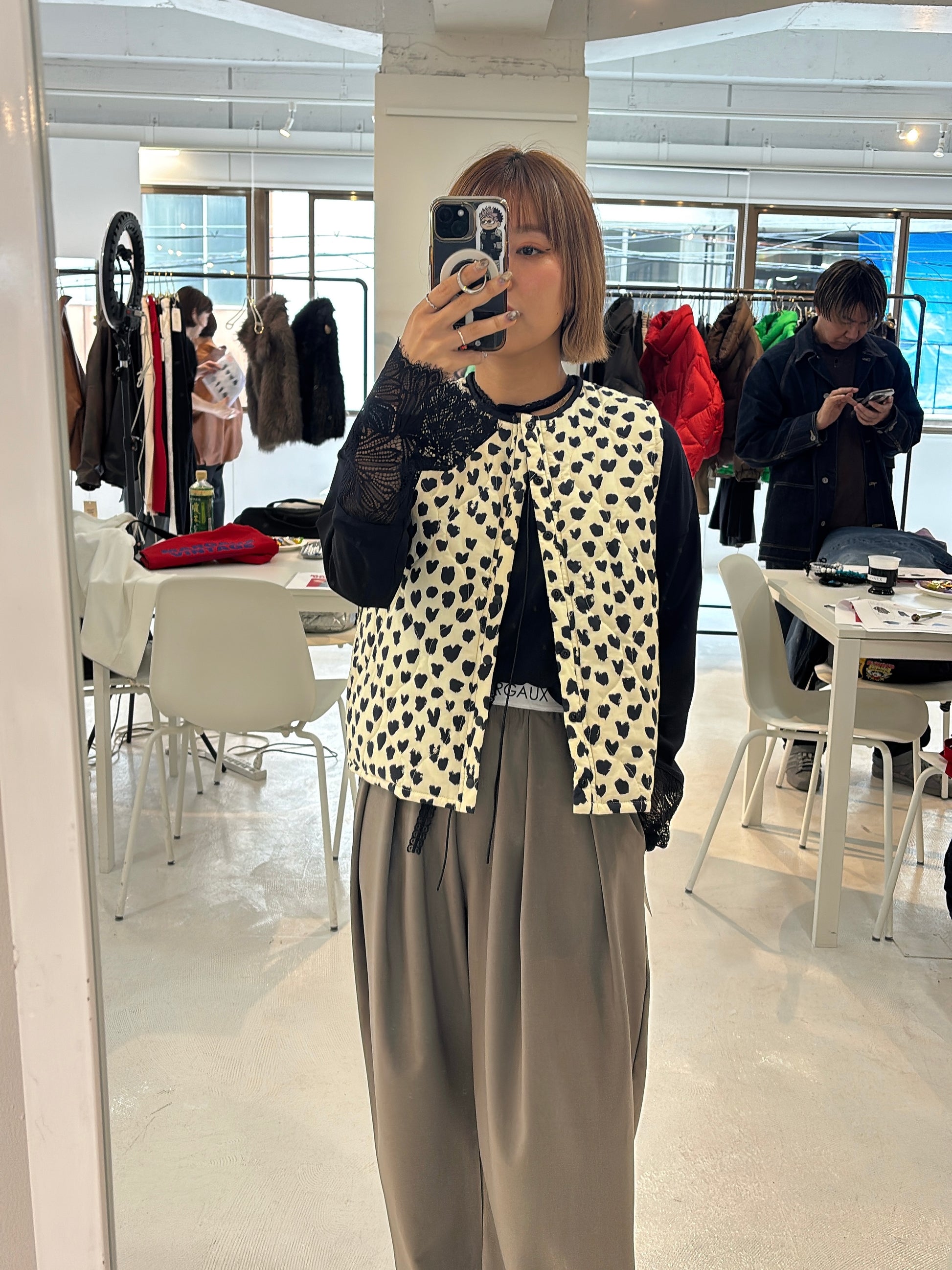 【予約⚡︎販売】ハート柄パディングベスト／MG JK-26086-A／MARGAUX VINTAGE／2026 AW＃1