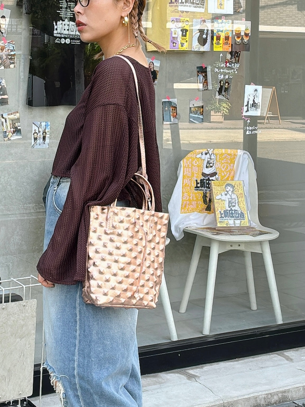 スタッズエンボスバッグ／イタリア・フィレンチェのレザーバッグ