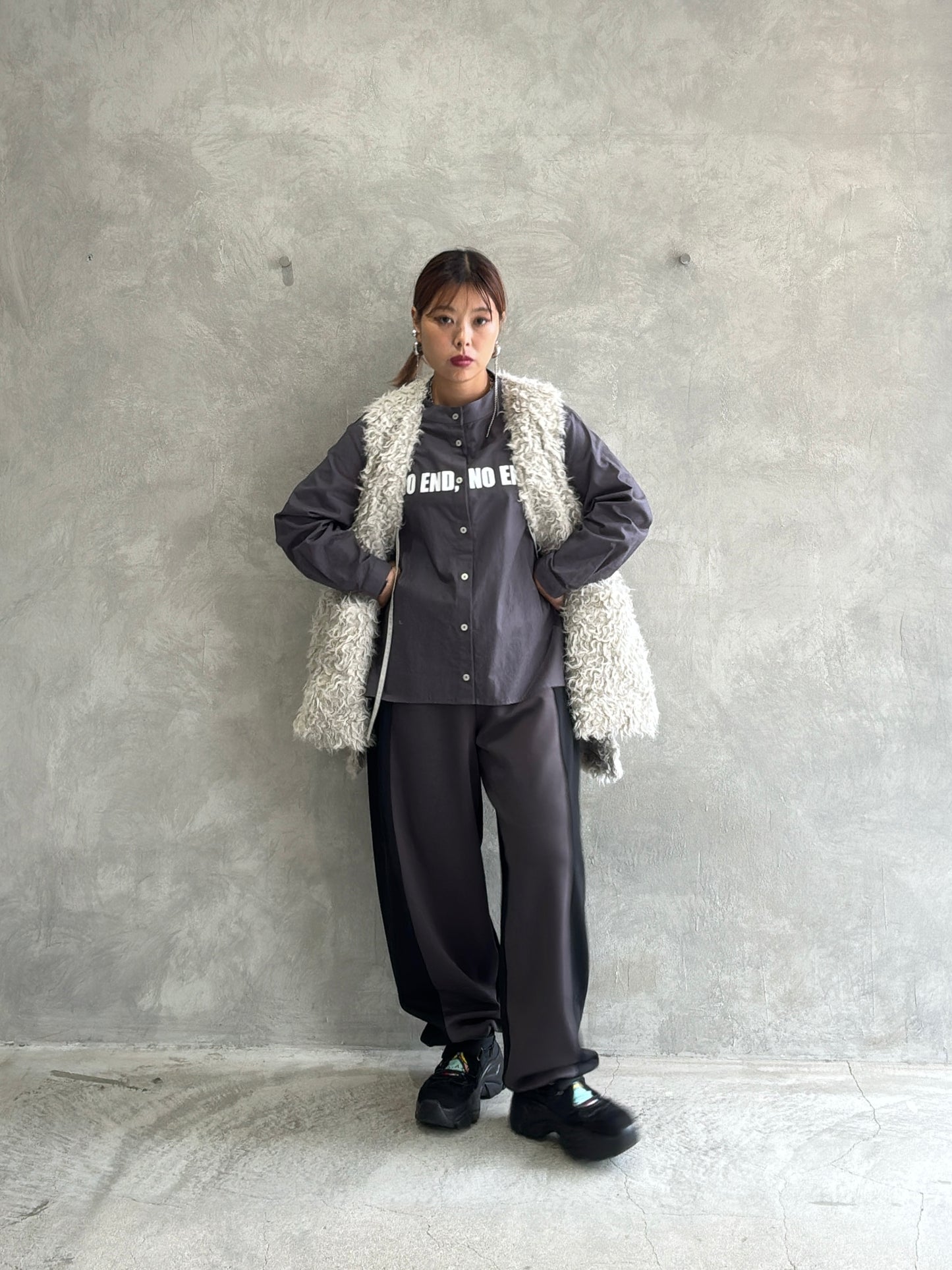 【再入荷】ポンチバイカラーパンツ／palm RICHE