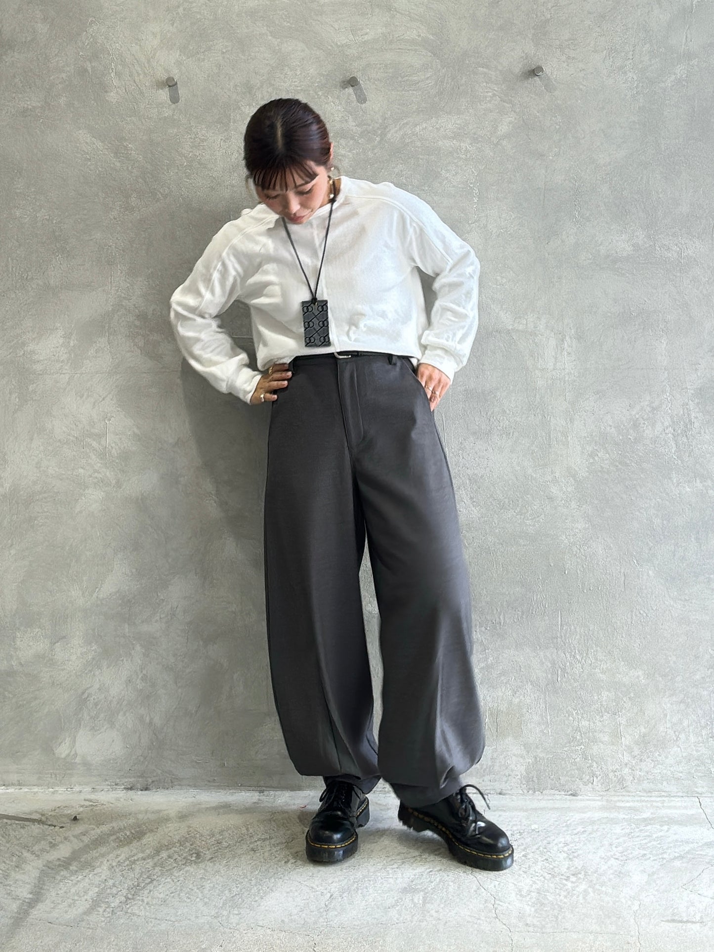 異素材ミックスカットソー／Dignite collier