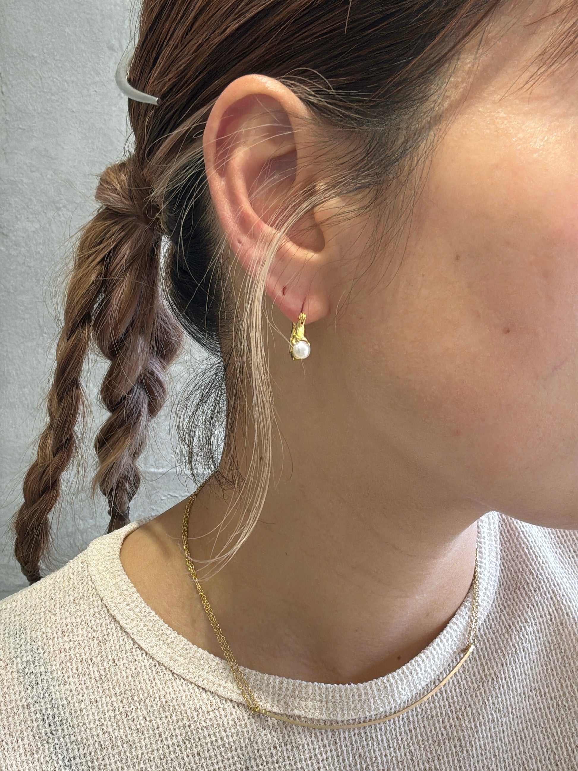 【予約販売】ニュアンスメタルパールピアス