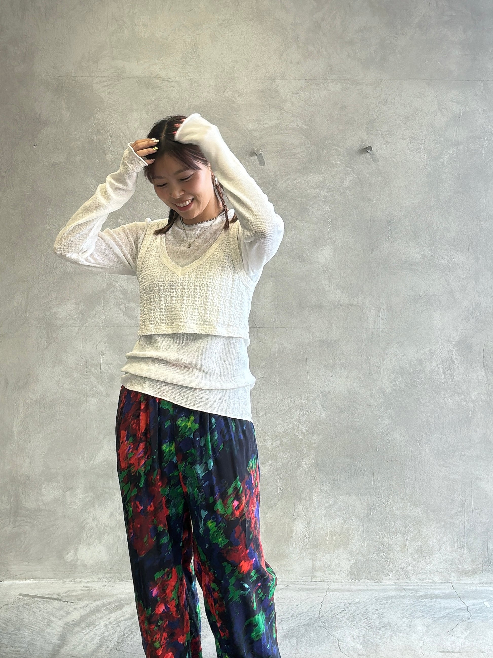 プリントイージーパンツ／8613504／LE MÉLANGE