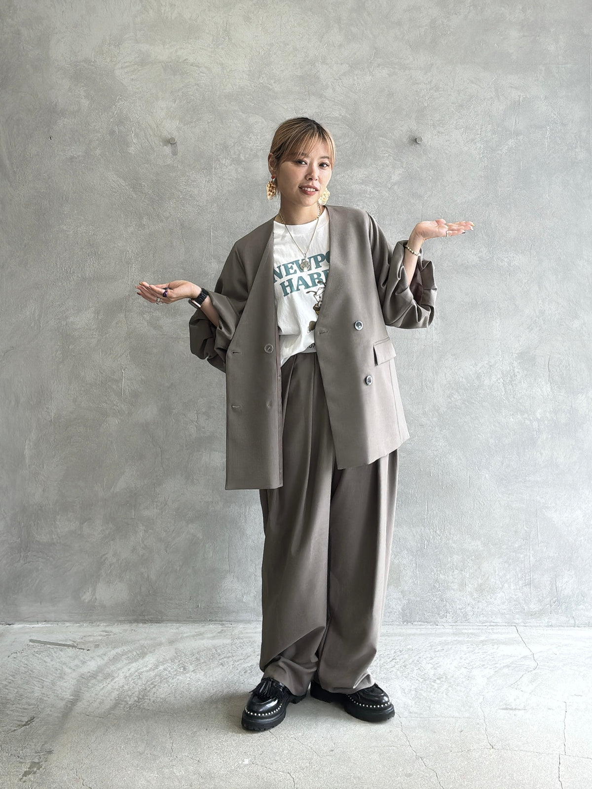 バルーンスリーブノーカラーJK／MG JK-26088-A／MARGAUX VINTAGE／2026 AW＃1