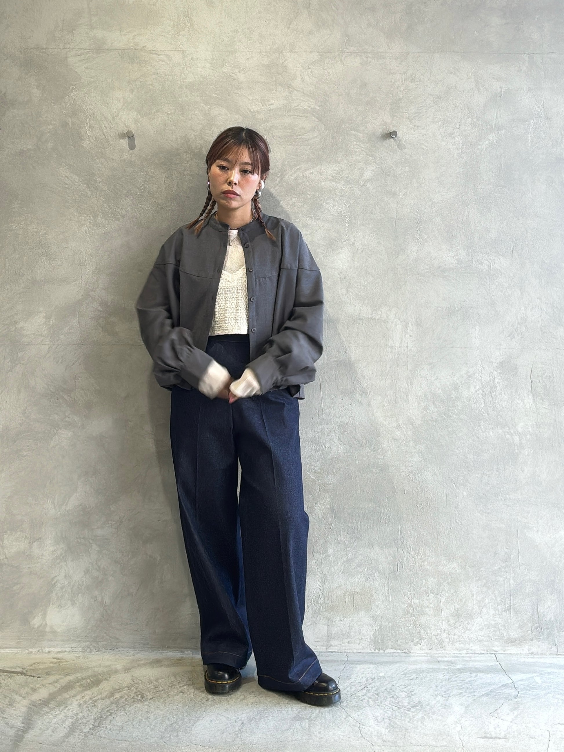 trois／ストレッチデニムストラップマリンパンツ