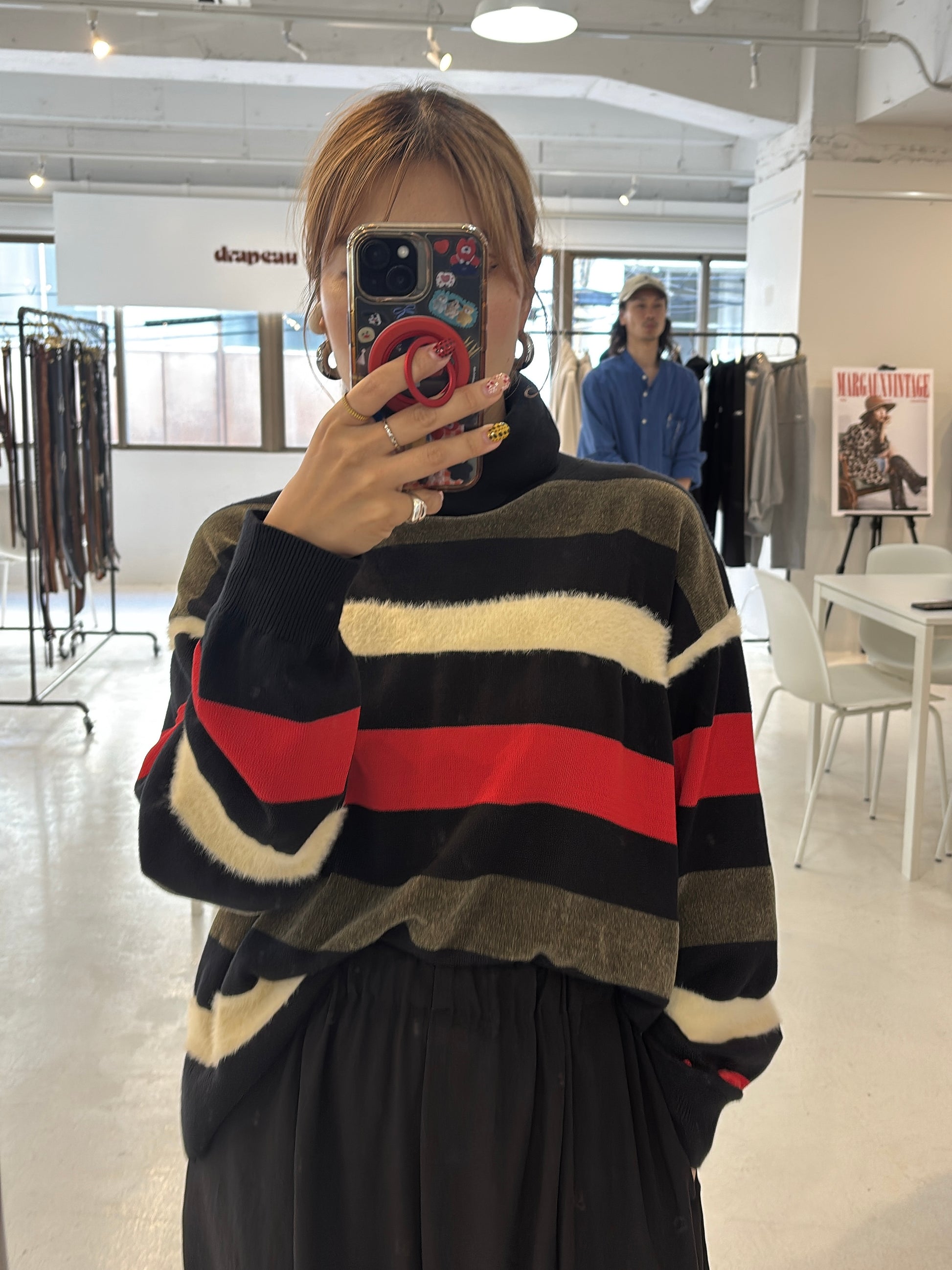 【予約⚡︎販売】異素材ボーダータートルニット／MG KN-26120-A／MARGAUX VINTAGE／2026 AW＃2