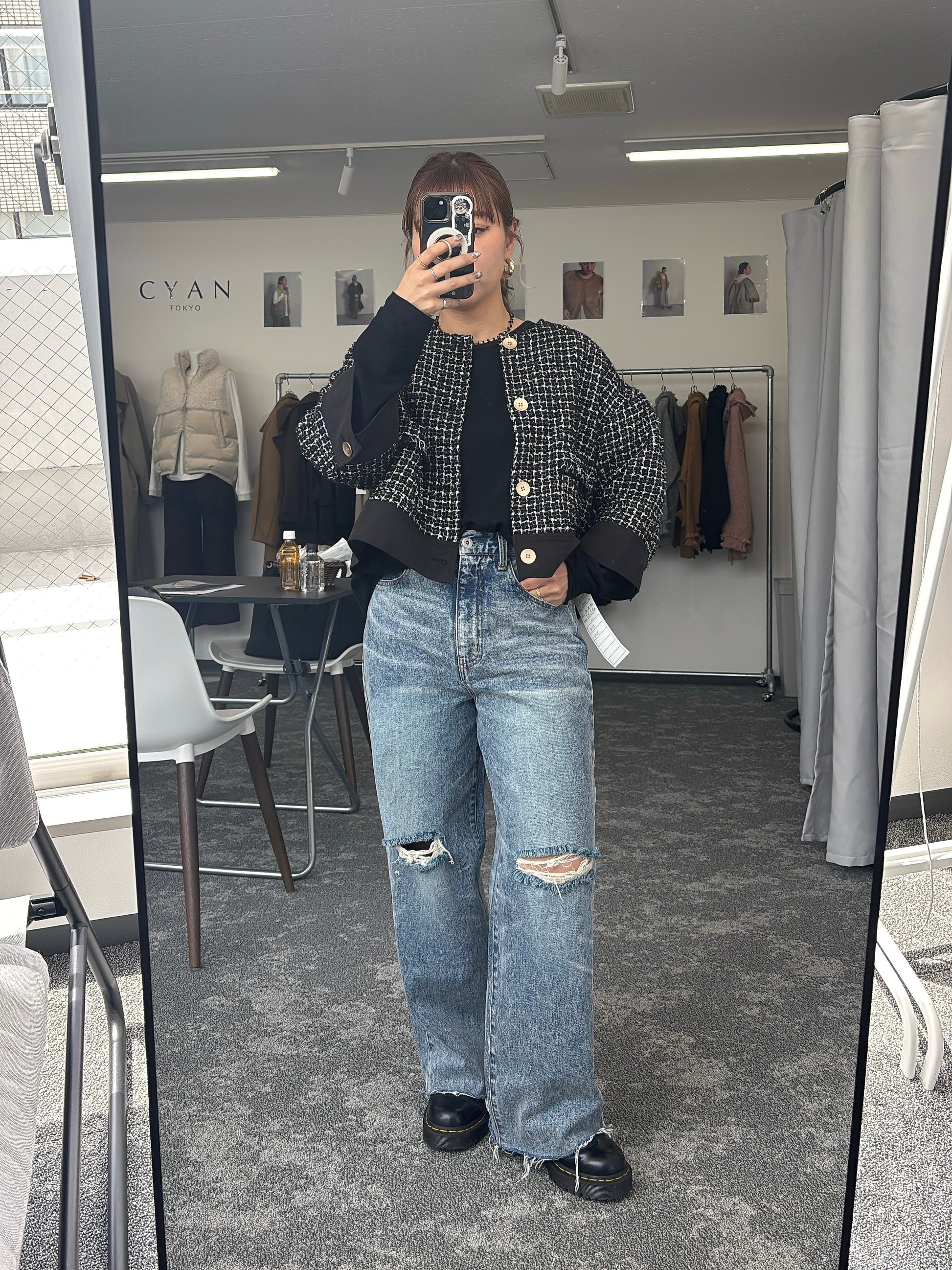 【予約⚡︎販売】ハーフスリーブツイードJK／604484／CYAN tokyo／2026 AW#1
