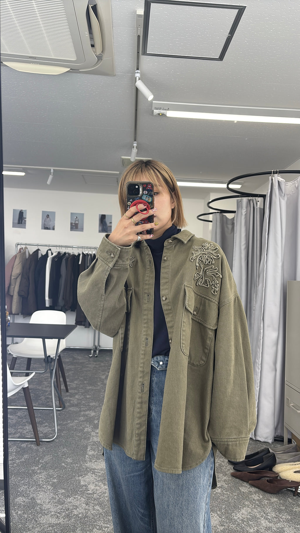【予約⚡︎販売】刺繍オーバーシャツブルゾン／607532／CYAN tokyo／2026 AW#2
