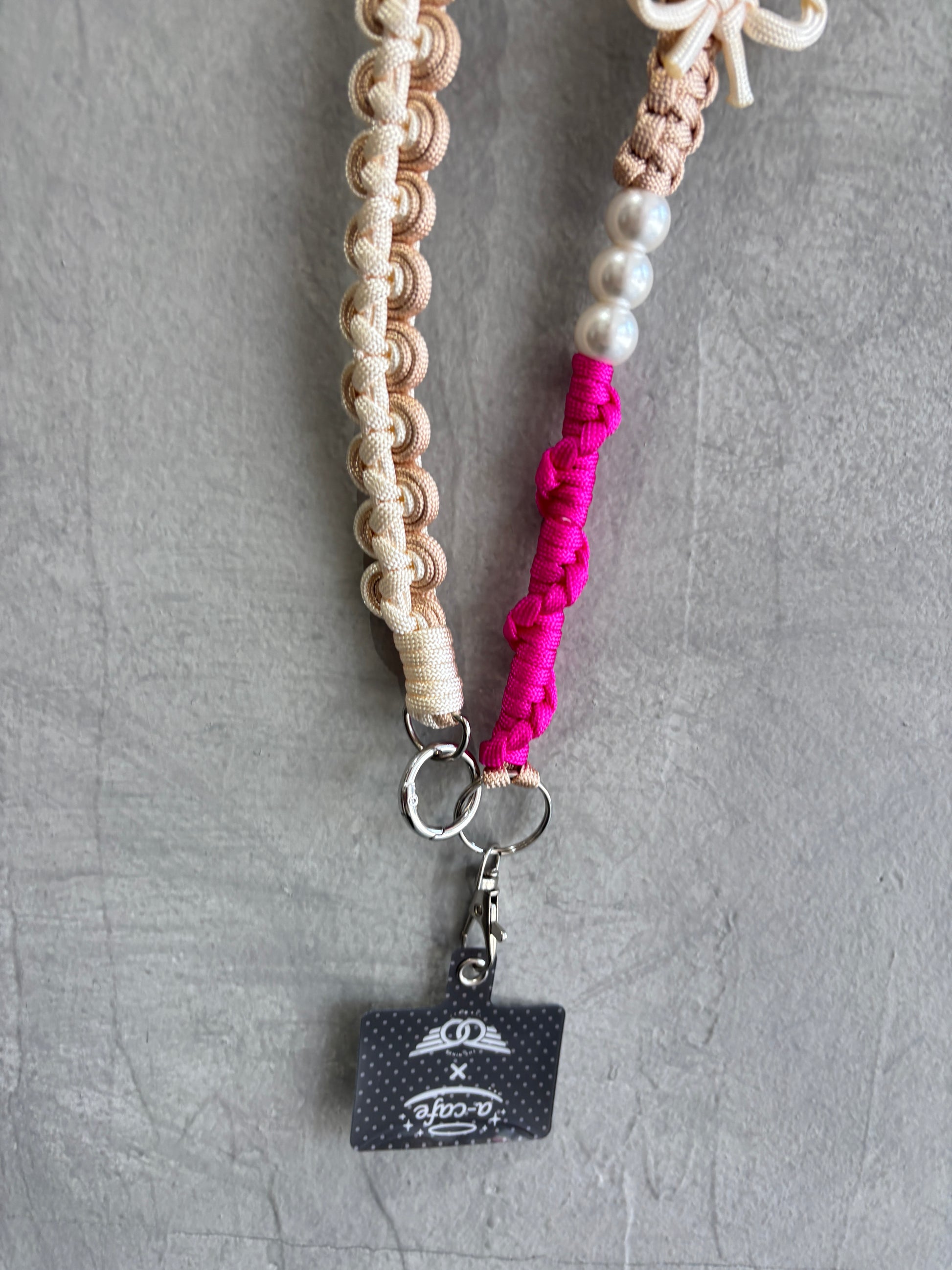 ⭐︎コラボ【予約販売】3wayパラコードショルダー／リボンパール／受注生産