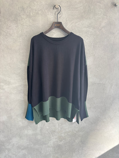 配色ドルマンニット